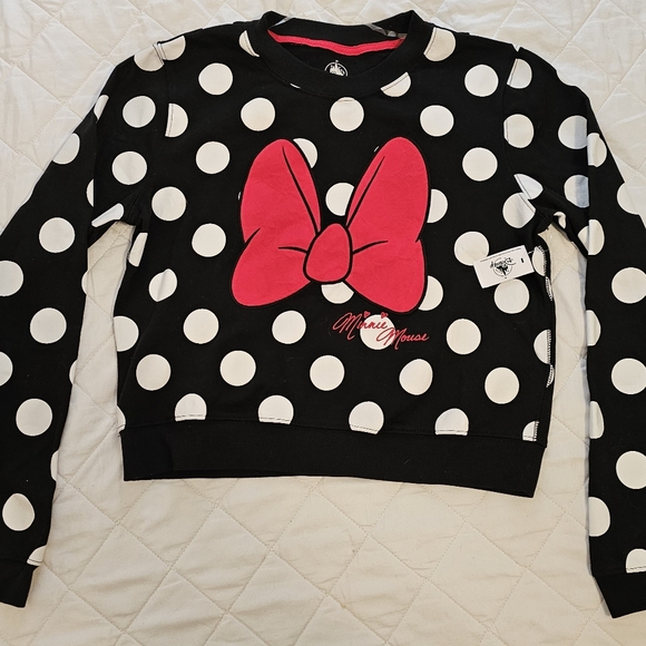 Minnie Mouse Cropped Pullover Sweatshirt for Women Sz S NWT - Picture 1 of 5